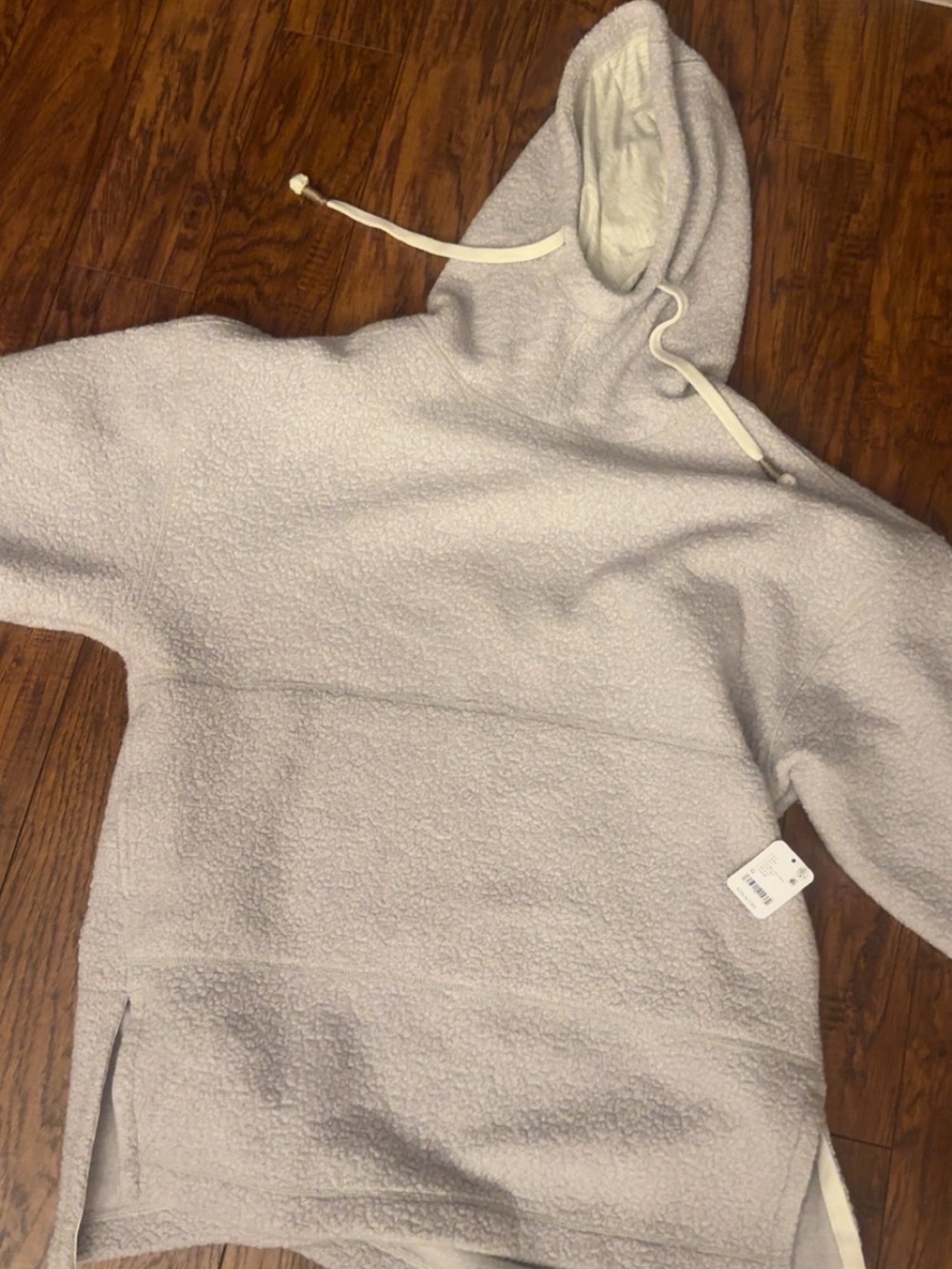 Free People Cozy Sherpa Hoodie in Light Gray